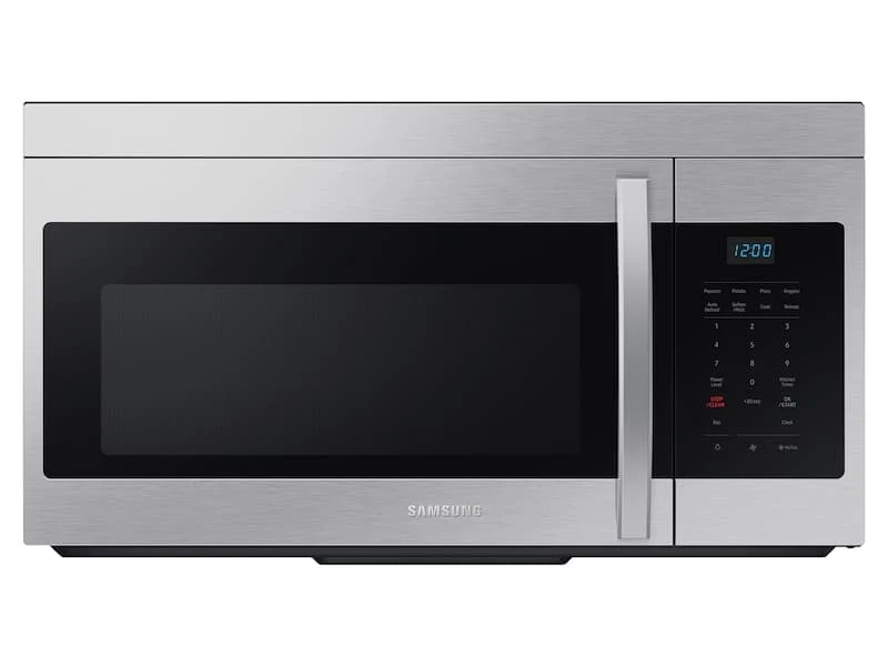 Microondas Samsung de 1.6 pies cúbicos sobre la estufa — acero inoxidable