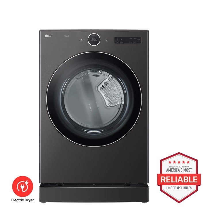 LG 7.4 cu. ft. Smart Front-Load Electric Dryer with TurboSteam — Black Steel