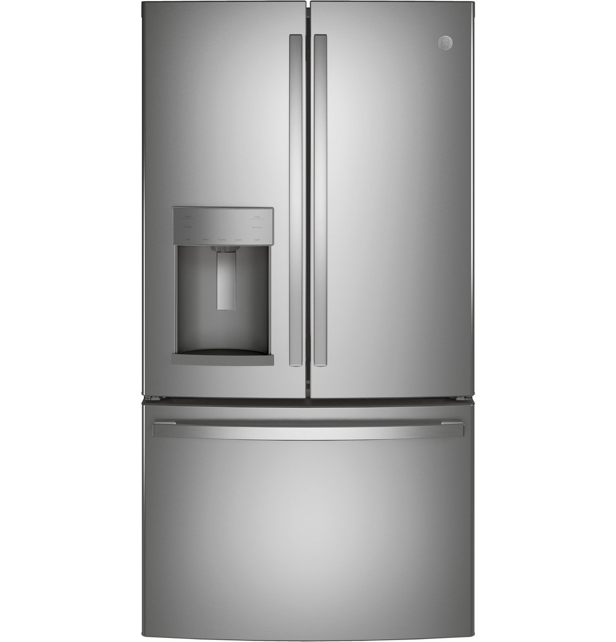 GE 27.7 cu. ft. French-door refrigerator — fingerprint-resistant stainless steel