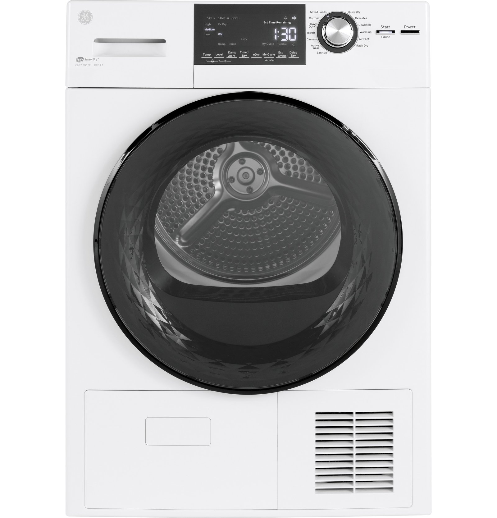 GE 24-Inch 4.1 cu. ft. Ventless Condenser Electric Dryer — White