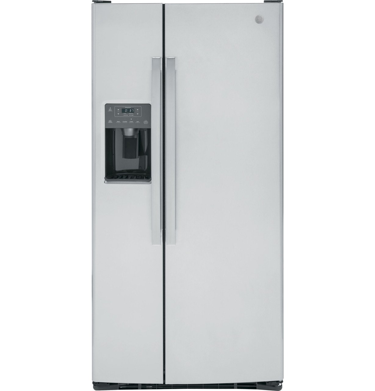 GE 23.0 cu. ft. side-by-side refrigerator — fingerprint-resistant stainless steel