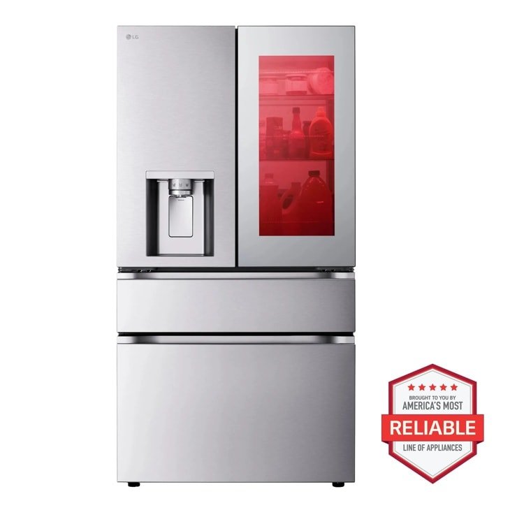 LG 29 cu. ft. 4-Door Refrigerator with Mirror InstaView MyColor and Mini Craft Ice — Stainless Steel