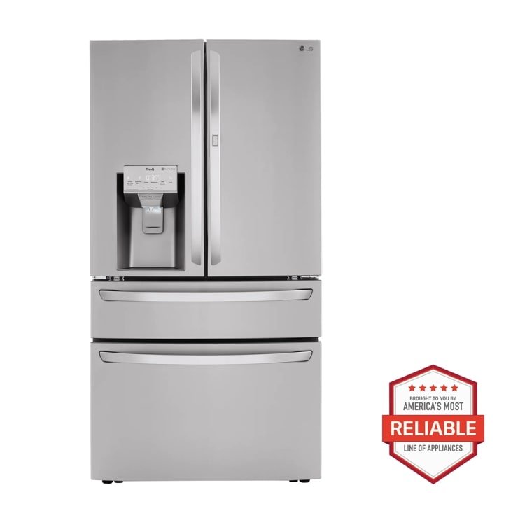 LG 23 cu. ft. Counter-Depth 4-Door Refrigerator with Craft Ice — PrintProof Stainless Steel