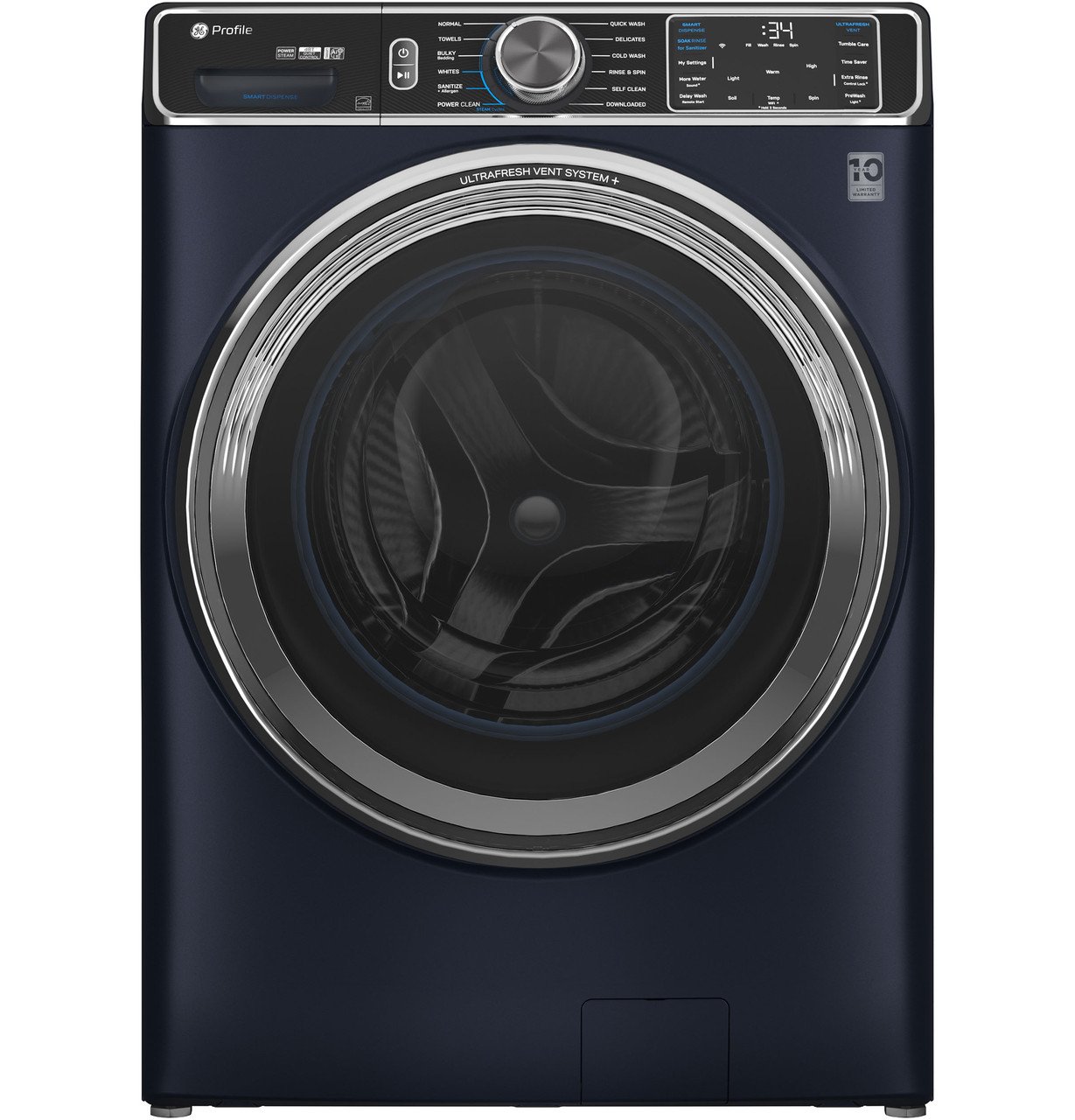 GE Profile 5.3 cu. ft. Smart Front-Load Washer — Sapphire Blue