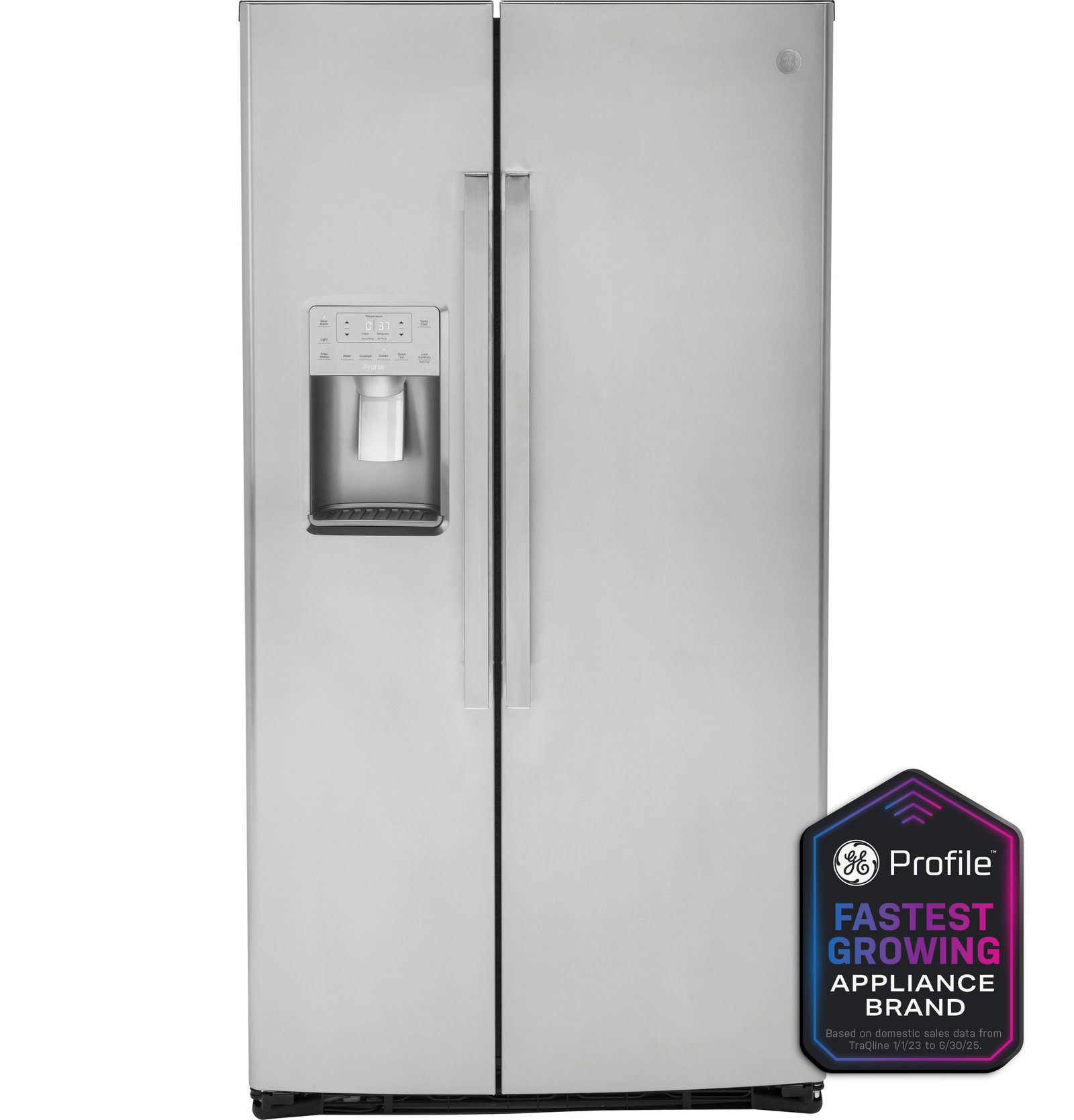 GE Profile 21.9 cu. ft. Counter-Depth Side-by-Side Refrigerator — Fingerprint Resistant Stainless Steel
