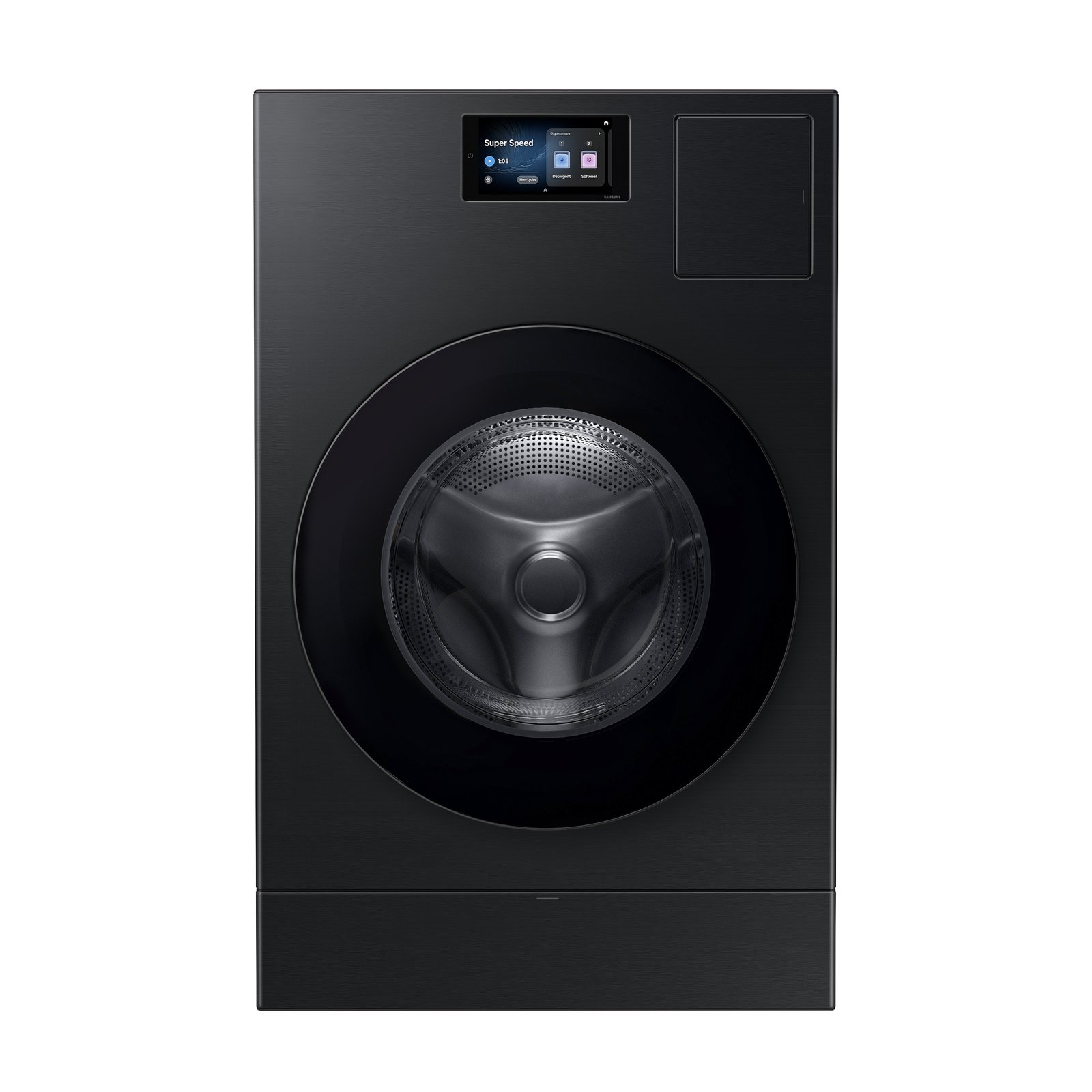Lavadora y secadora eléctrica Samsung Bespoke AI todo en uno, con ventilación y 5.3 pies cúbicos — negro cepillado
