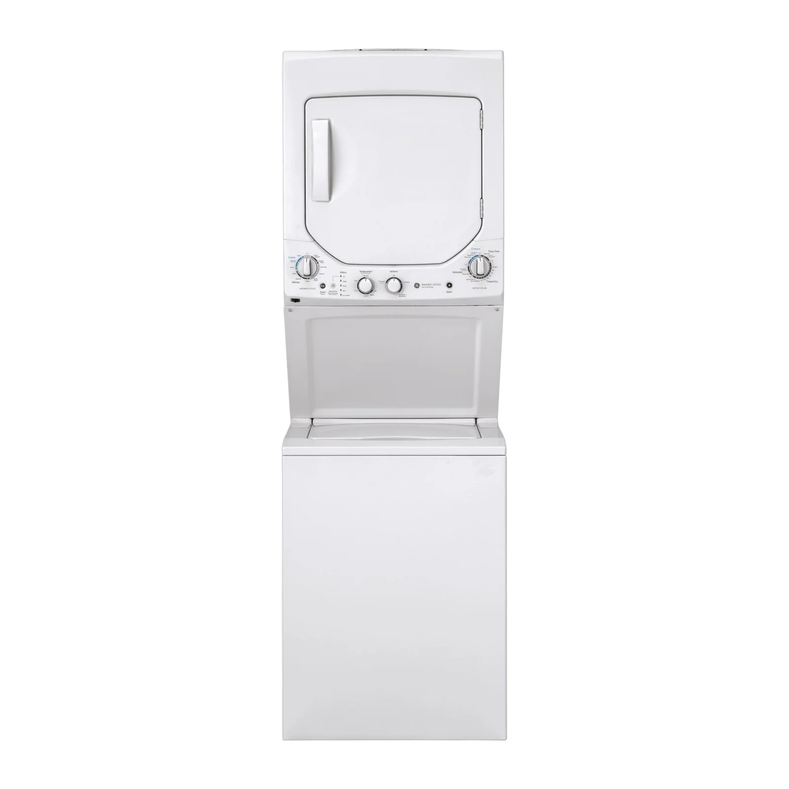 GE 24" Electric Laundry Center with 2.3 cu ft Washer & 4.4 cu ft Dryer – White