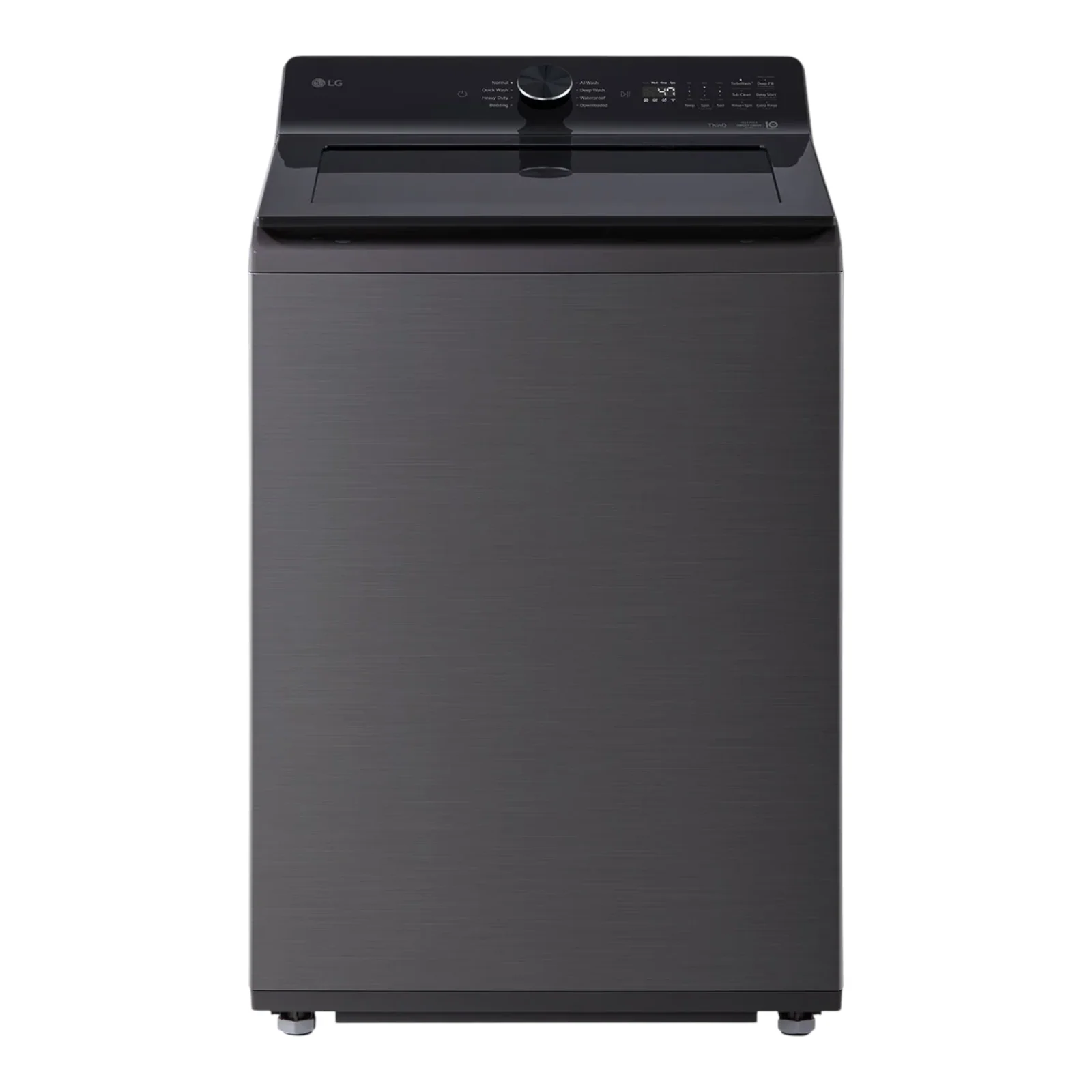 Lavadora LG de carga superior en negro platino