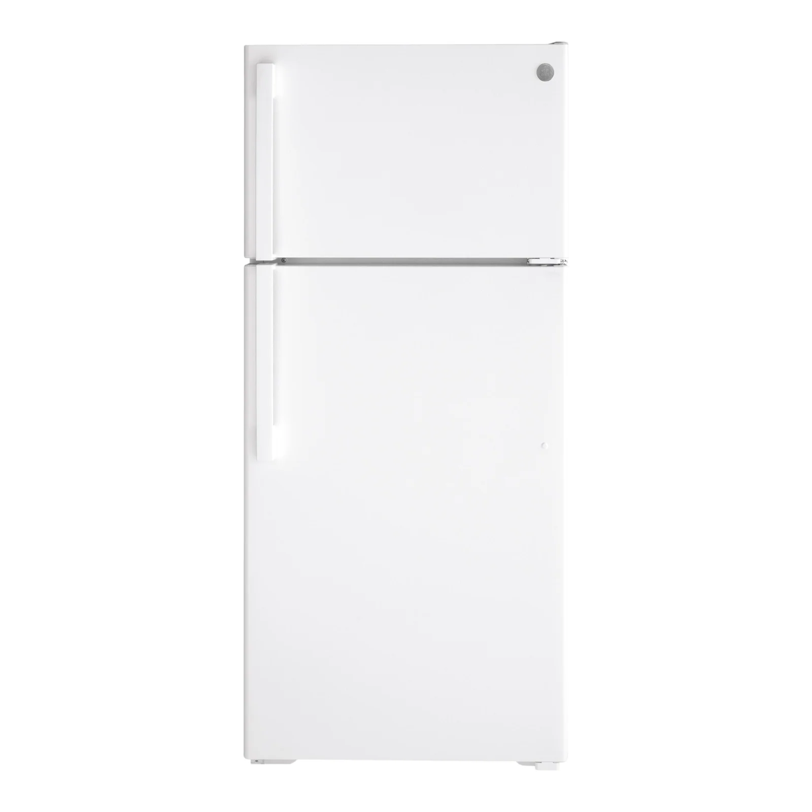 Nevera GE blanca con congelador superior
